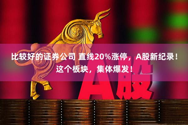 比较好的证券公司 直线20%涨停，A股新纪录！这个板块，集体爆发！